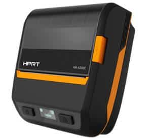 impressora preta e laranja HPRT HMA300E-1